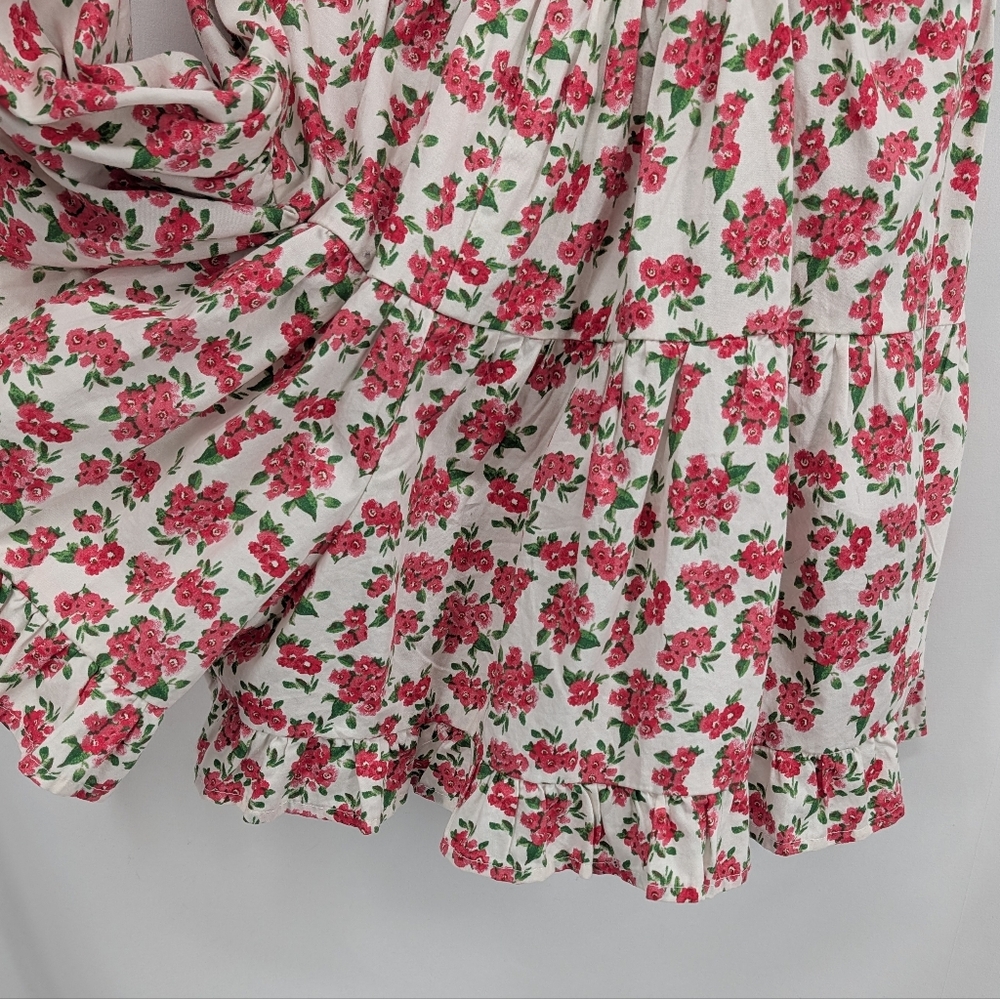 NWT Wild Fable Floral Flouncy Sleeveless Basque Waste Smocked Back Romper Medium - Picture 6 of 9